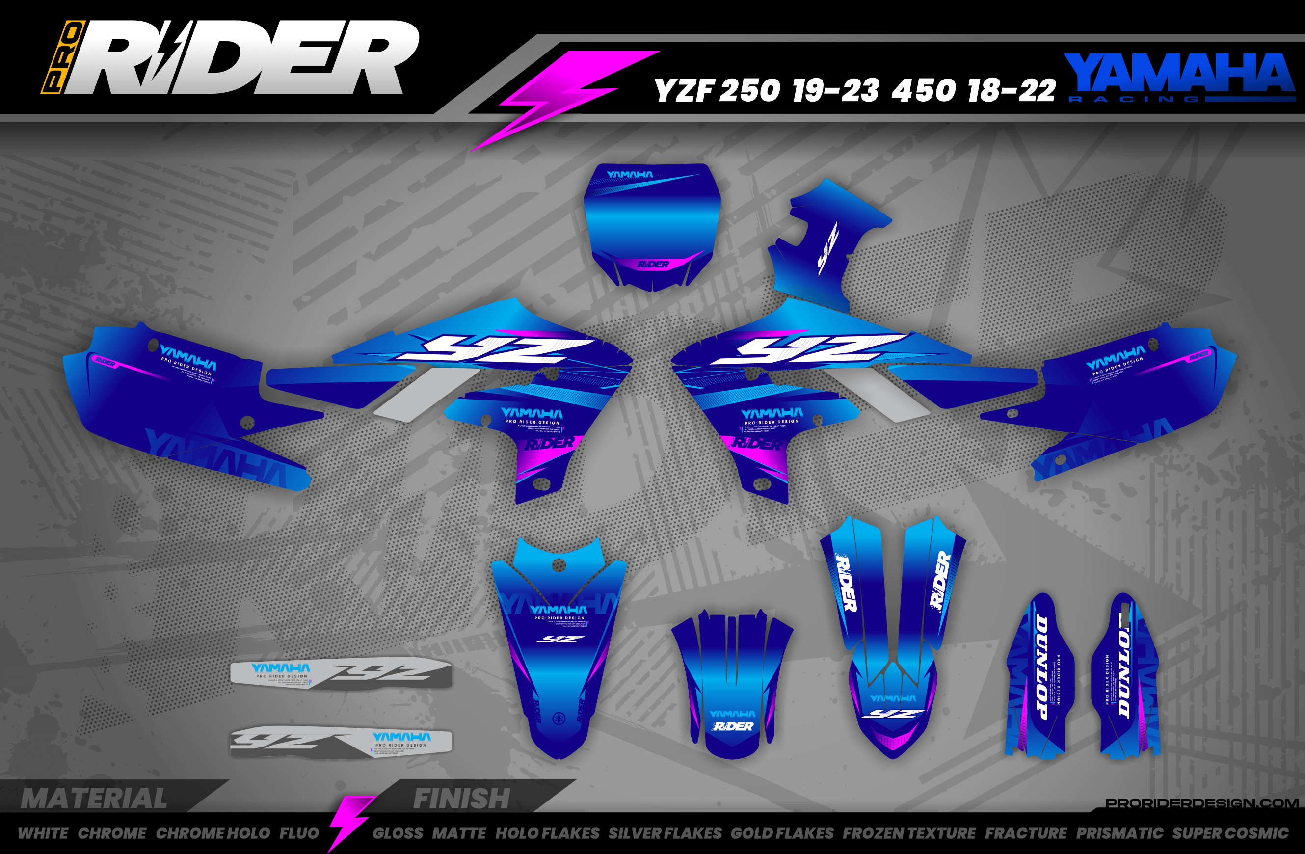 TRUE BLUE YAMAHA YZ/YZF/WRF Full Graphics Kit