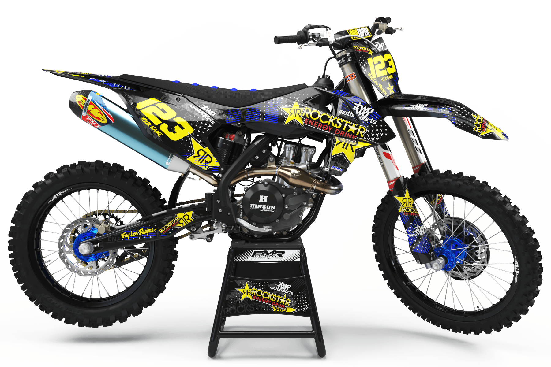 Graphics Kit ROCKSTAR ENERGY BLUE : Give a new youth to your bike