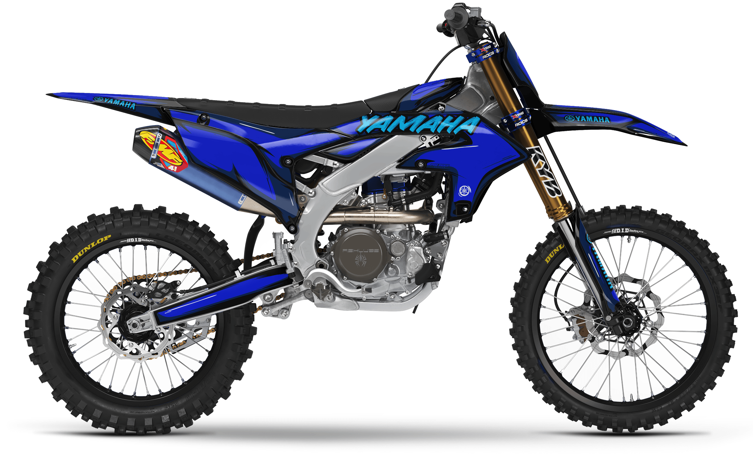 Cartoon YAMAHA FULL GRAPHICS KIT BLACK/BLUE