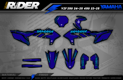 Cartoon YAMAHA FULL GRAPHICS KIT BLACK/BLUE