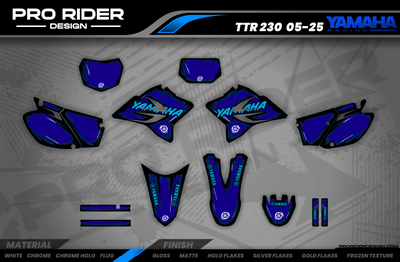 Cartoon YAMAHA FULL GRAPHICS KIT BLACK/BLUE