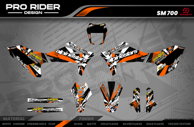 Graphics Kit ALPINESTARS ORANGE : Design designed for your Motocross