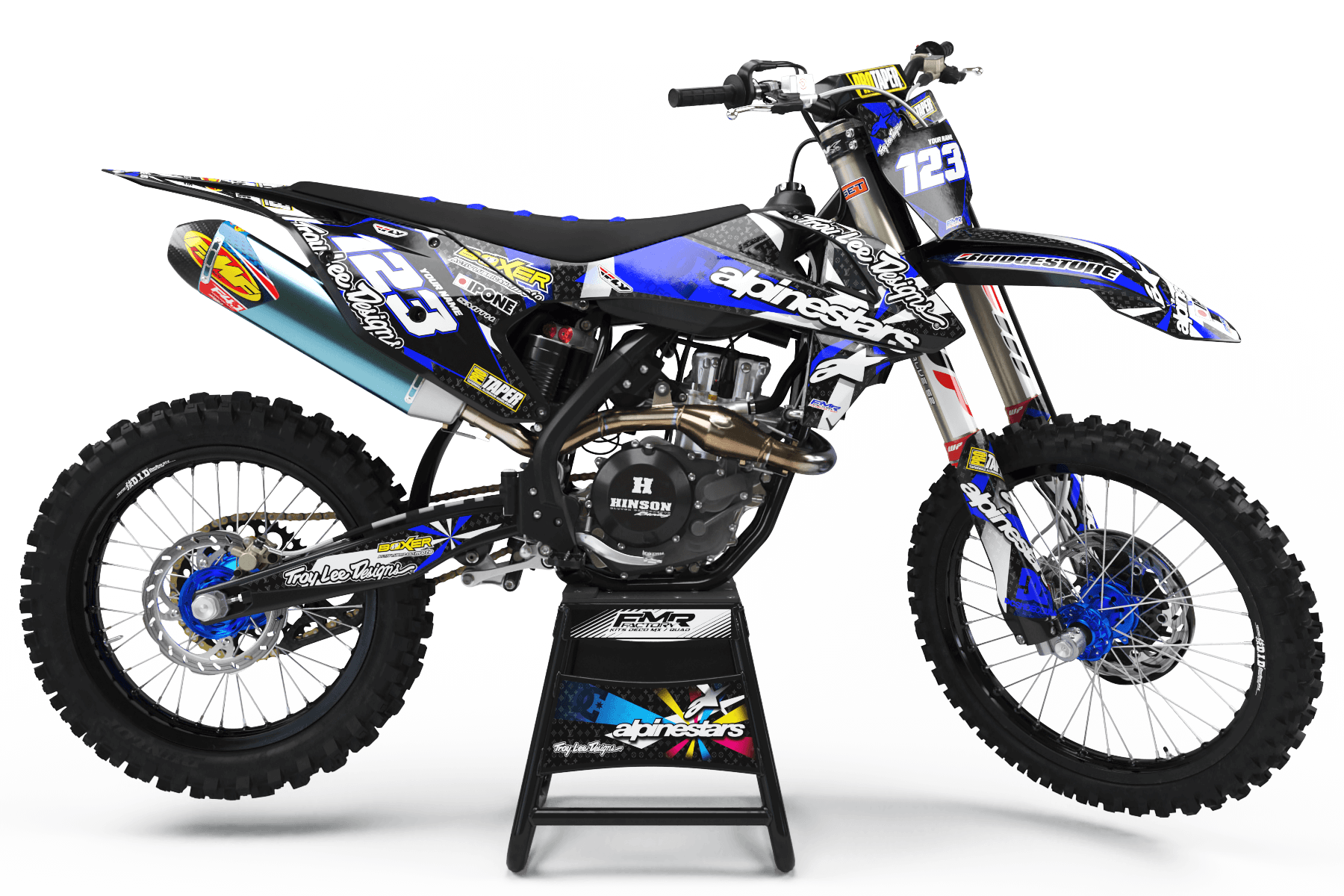Graphics Kit ALPINESTARS BLUE : Design designed for your Motocross