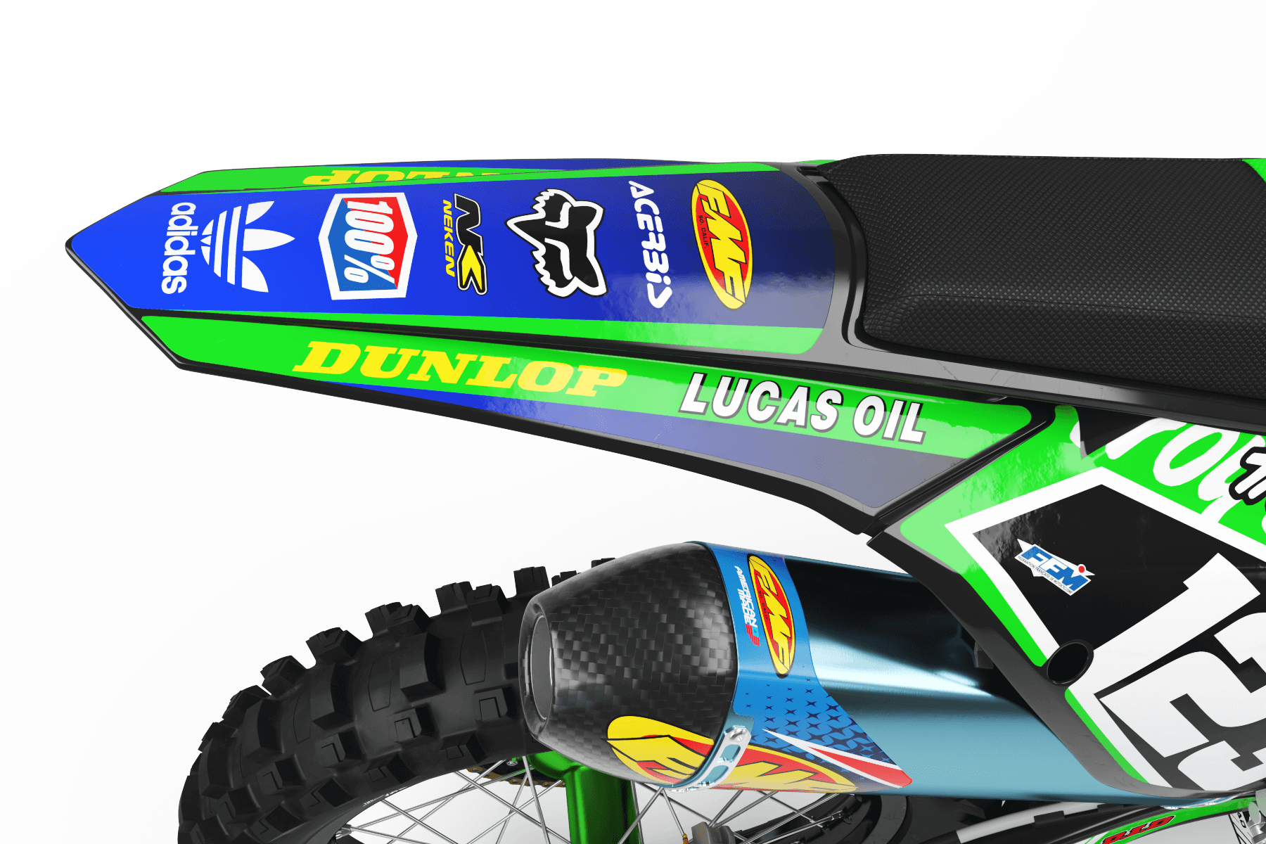 Graphics Kit LUCAS OIL GREEN : The best kit for your bike