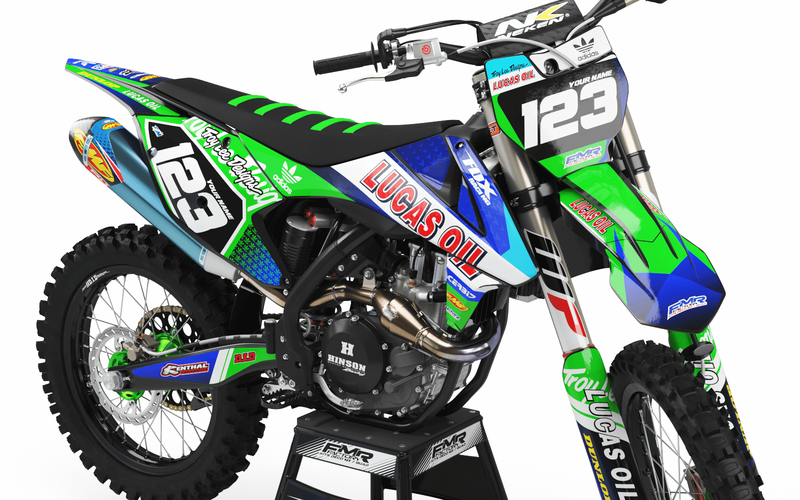 Graphics Kit LUCAS OIL GREEN : The best kit for your bike