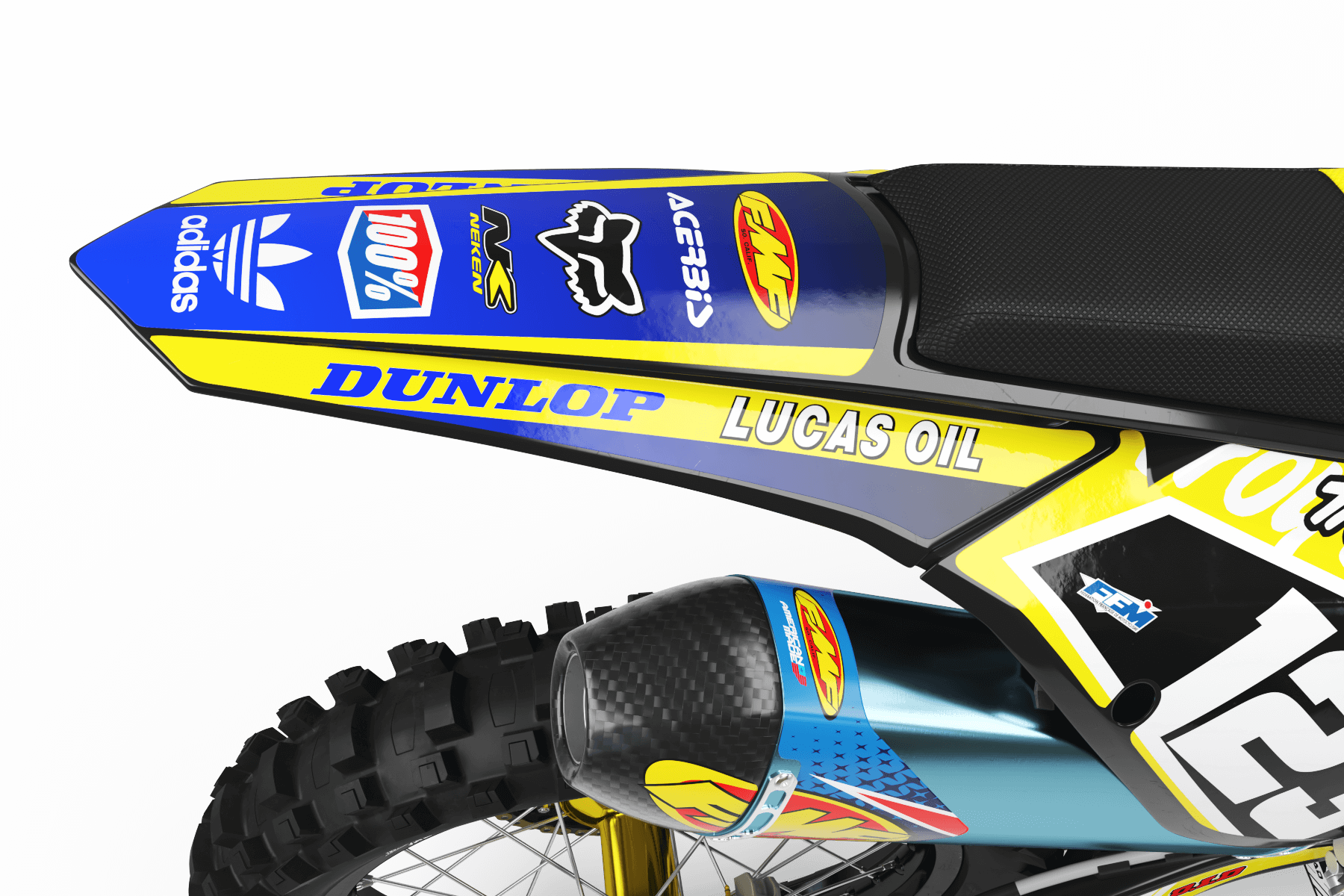 Graphics Kit LUCAS OIL YELLOW : The best kit for your bike
