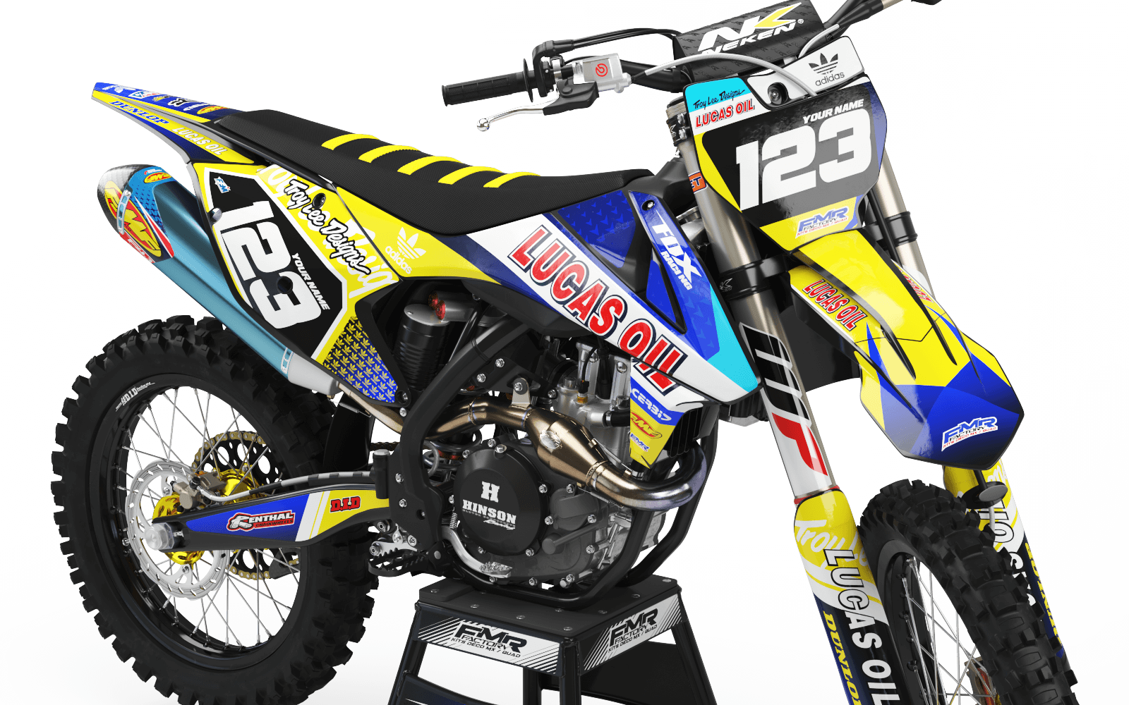 Graphics Kit LUCAS OIL YELLOW : The best kit for your bike
