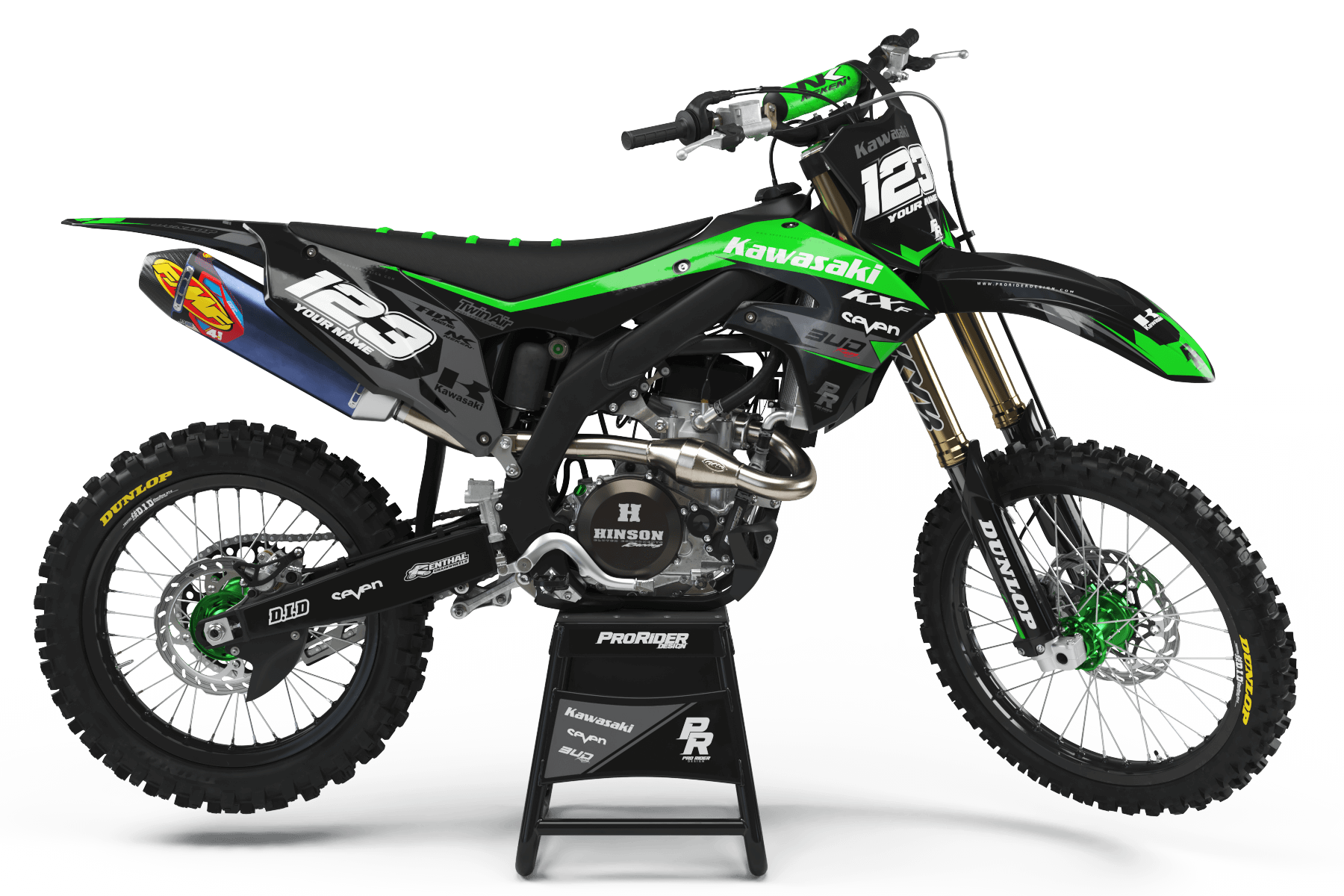 Kawasaki Graphics BUD RACING BLACK GREEN : Ultra shock resistant