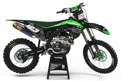 Kawasaki Graphics BUD RACING BLACK GREEN : Ultra shock resistant
