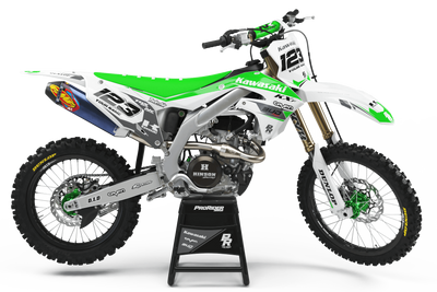 Kawasaki Graphics BUD RACING WHITE GREEN : Ultra shock resistant