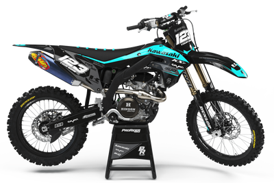 Kawasaki Graphics BUD RACING BLACK CYAN : Ultra shock resistant