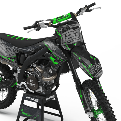 KAWASAKI Graphics Kit VERTEX Black And Green
