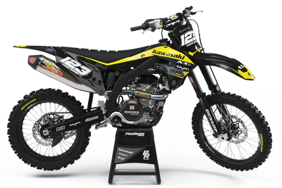 Kawasaki Graphics BUD RACING BLACK YELLOW : Ultra shock resistant