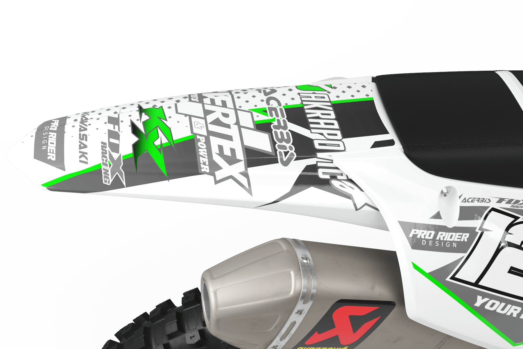 KAWASAKI Graphics Kit VERTEX White