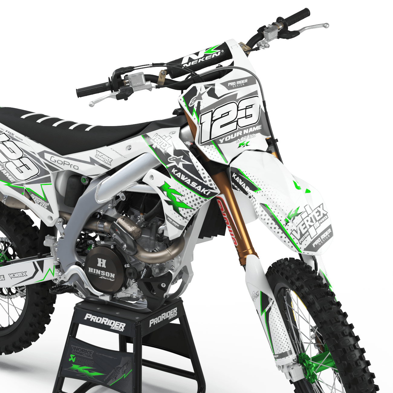 KAWASAKI Graphics Kit VERTEX White