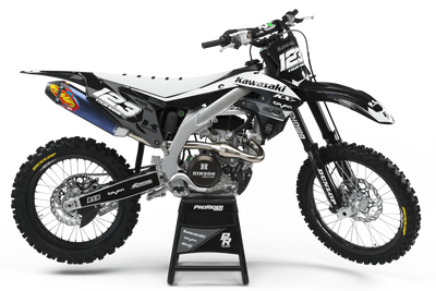 Kawasaki Graphics BUD RACING BLACK WHITE : Ultra shock resistant