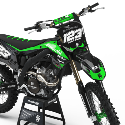Kawasaki Graphics BUD RACING BLACK GREEN : Ultra shock resistant