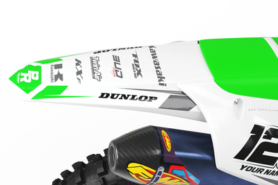 Kawasaki Graphics BUD RACING WHITE GREEN : Ultra shock resistant