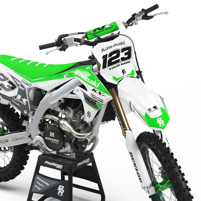 Kawasaki Graphics BUD RACING WHITE GREEN : Ultra shock resistant