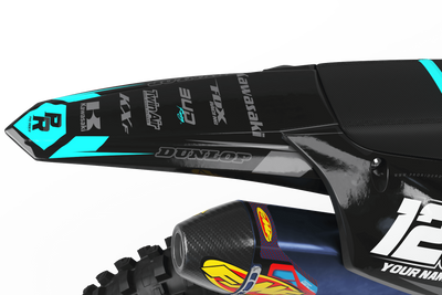 Kawasaki Graphics BUD RACING BLACK CYAN : Ultra shock resistant