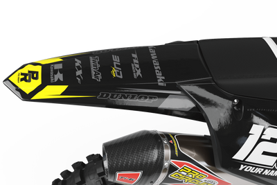 Kawasaki Graphics BUD RACING BLACK YELLOW : Ultra shock resistant