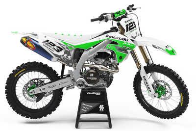 Kawasaki Graphics BUD RACING GREEN WHITE : Ultra shock resistant