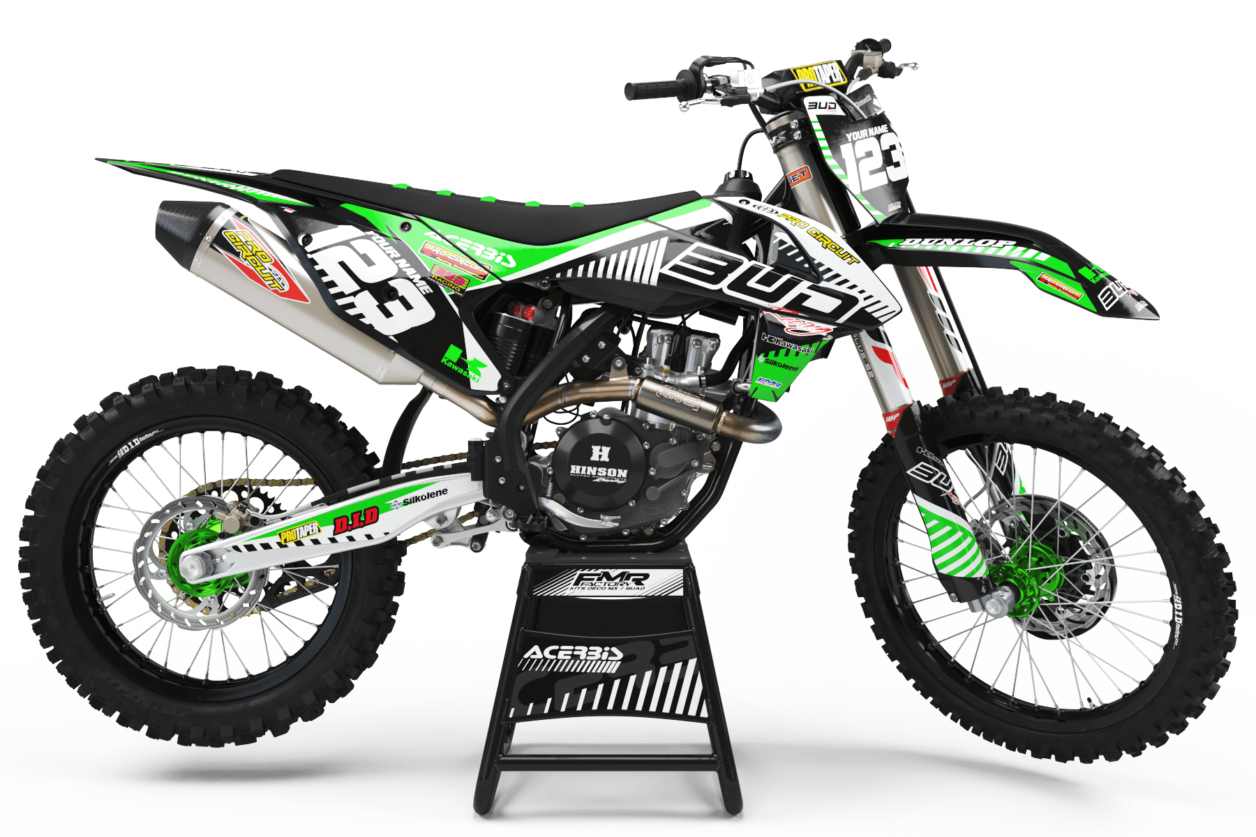 Kawasaki Graphics BUD Racing kawasaki : Ultra shock resistant