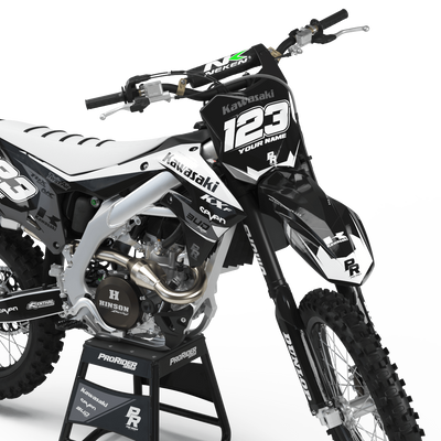 Kawasaki Graphics BUD RACING BLACK WHITE : Ultra shock resistant