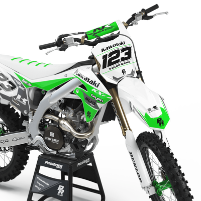 Kawasaki Graphics BUD RACING GREEN WHITE : Ultra shock resistant