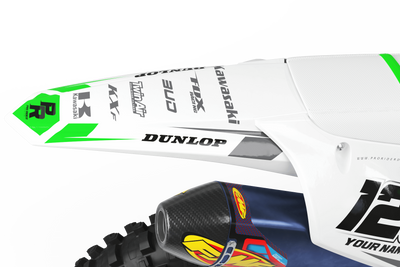Kawasaki Graphics BUD RACING GREEN WHITE : Ultra shock resistant