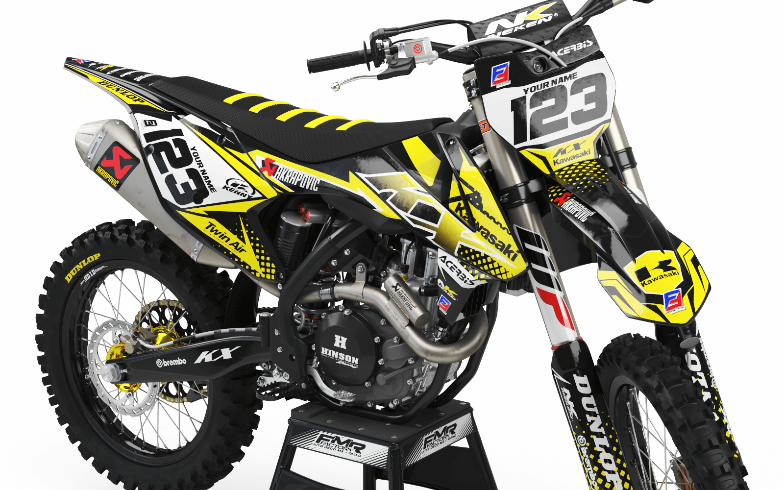 Kawasaki graphics FACTORY ENERGY YELLOW : breathtaking kit Graphics
