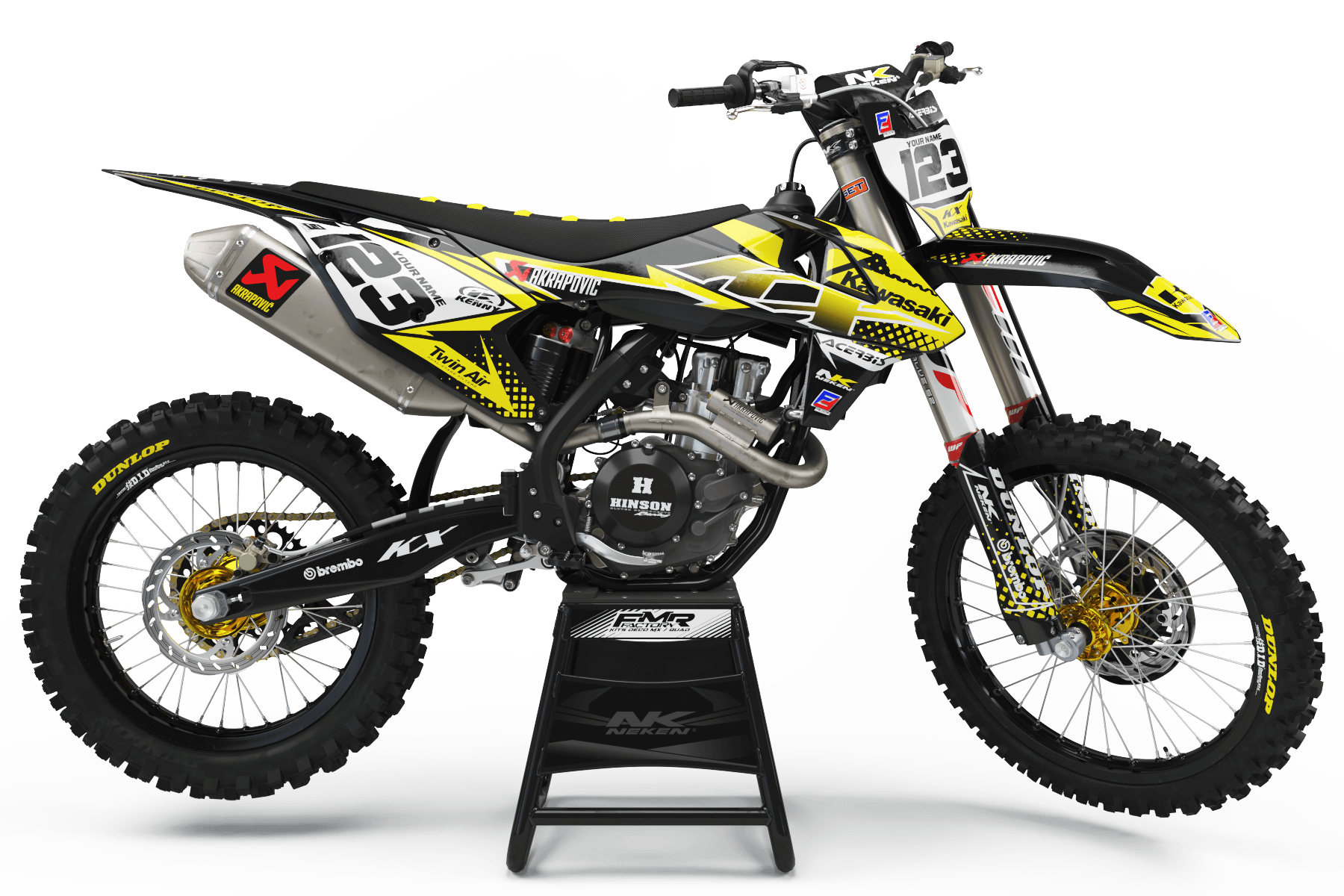 Kawasaki graphics FACTORY ENERGY YELLOW : breathtaking kit Graphics