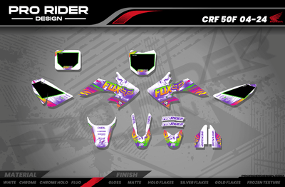 HONDA CRF 50 / 70 / 80 / 100 / 110 / 125 Full Graphics kit | Rainbow purple