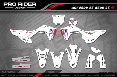 HONDA custom Graphics Motocross HRC SMX Team PROGRESSIVE | WHITE