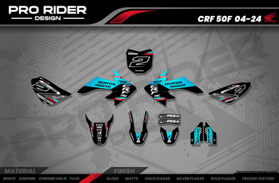HONDA CRF 50 / 70 / 80 / 100 / 110 / 125 Full Graphics kit | Powercore Teal