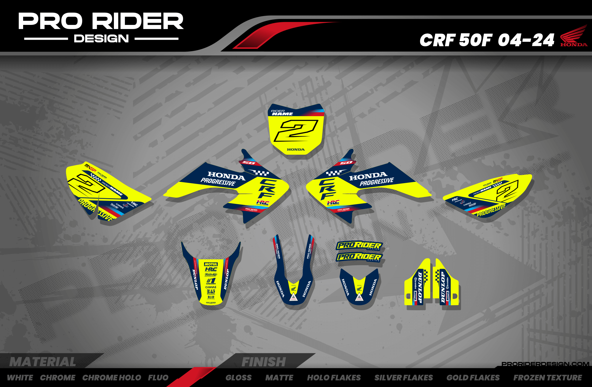 HONDA CRF 50 / 70 / 80 / 100 / 110 / 125 Full Graphics kit | Powercore neon