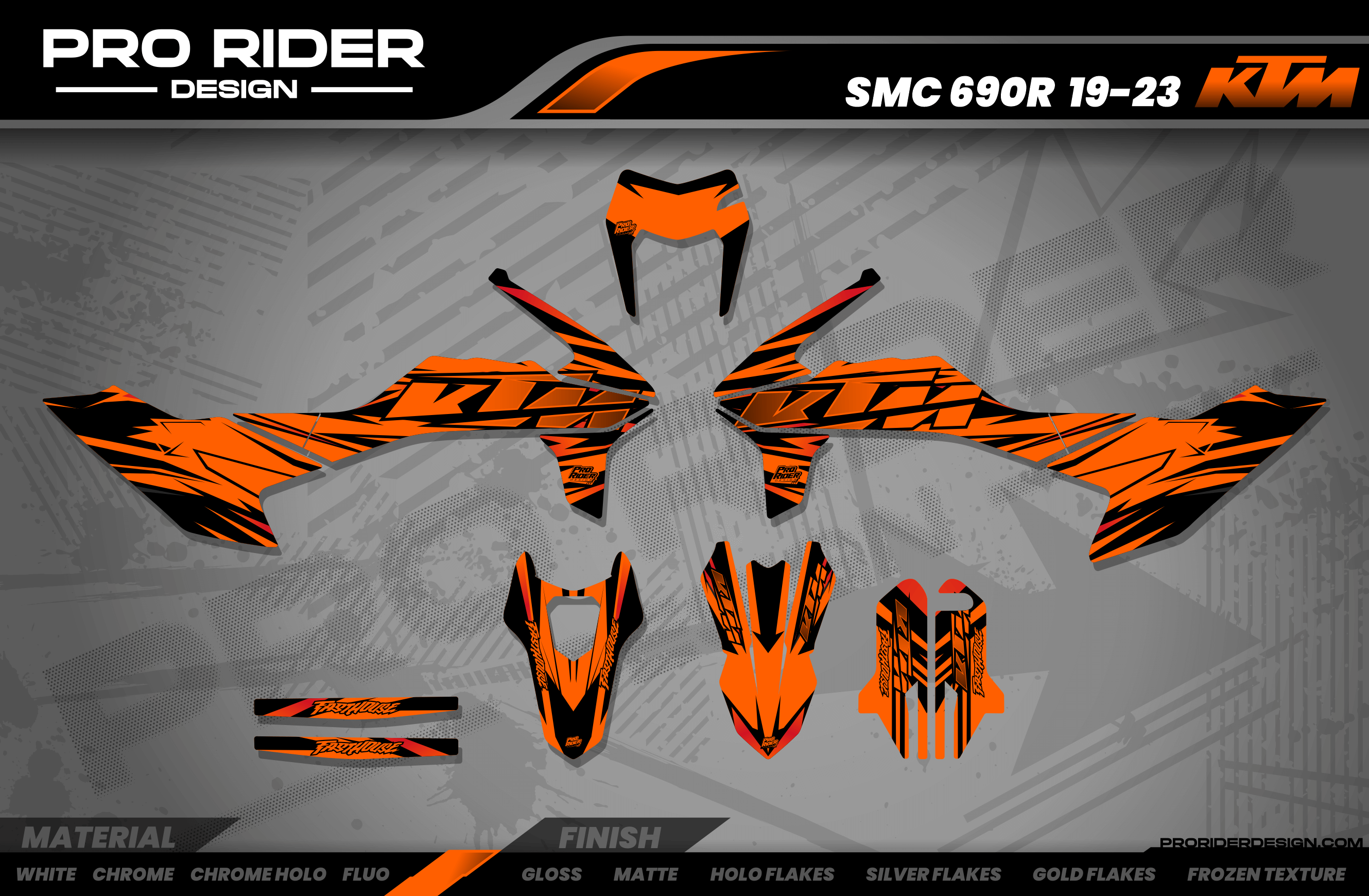 KTM SUPERMOTO Full Graphics Kit | Stock V2 Orange