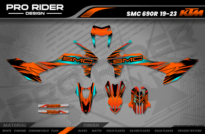KTM SUPERMOTO Full Graphics Kit | Stock V3 Orange Teal