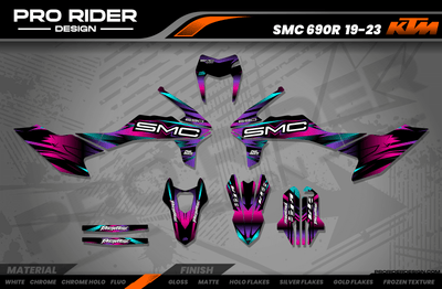 KTM SUPERMOTO Full Graphics Kit | Stock V3 pink purple