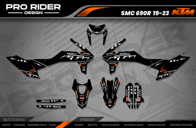 KTM SUPERMOTO Full Graphics Kit | Proline Factory black orange