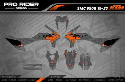 KTM SUPERMOTO Full Graphics Kit | Proline grey orange