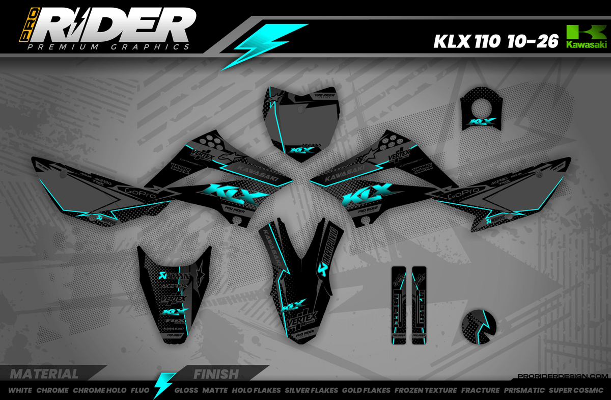KAWASAKI Graphics Kit VERTEX TURQUOISE
