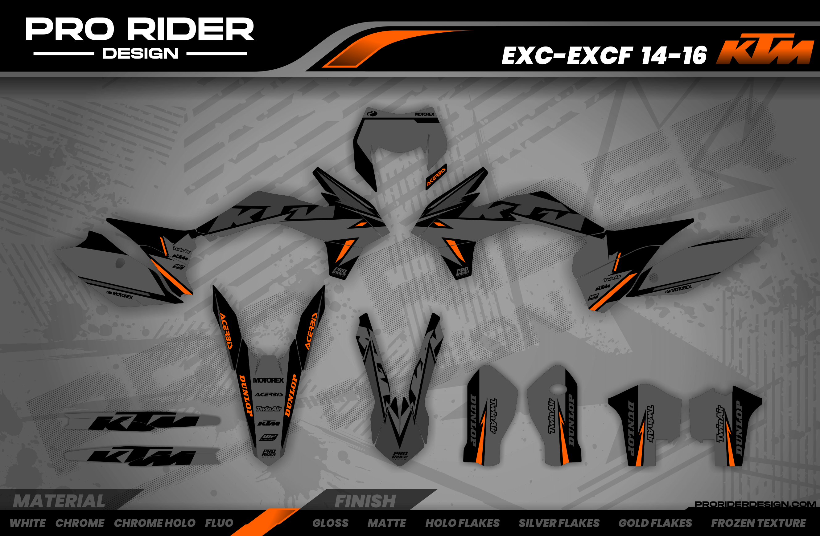KTM SUPERMOTO Full Graphics Kit | Matte Finish