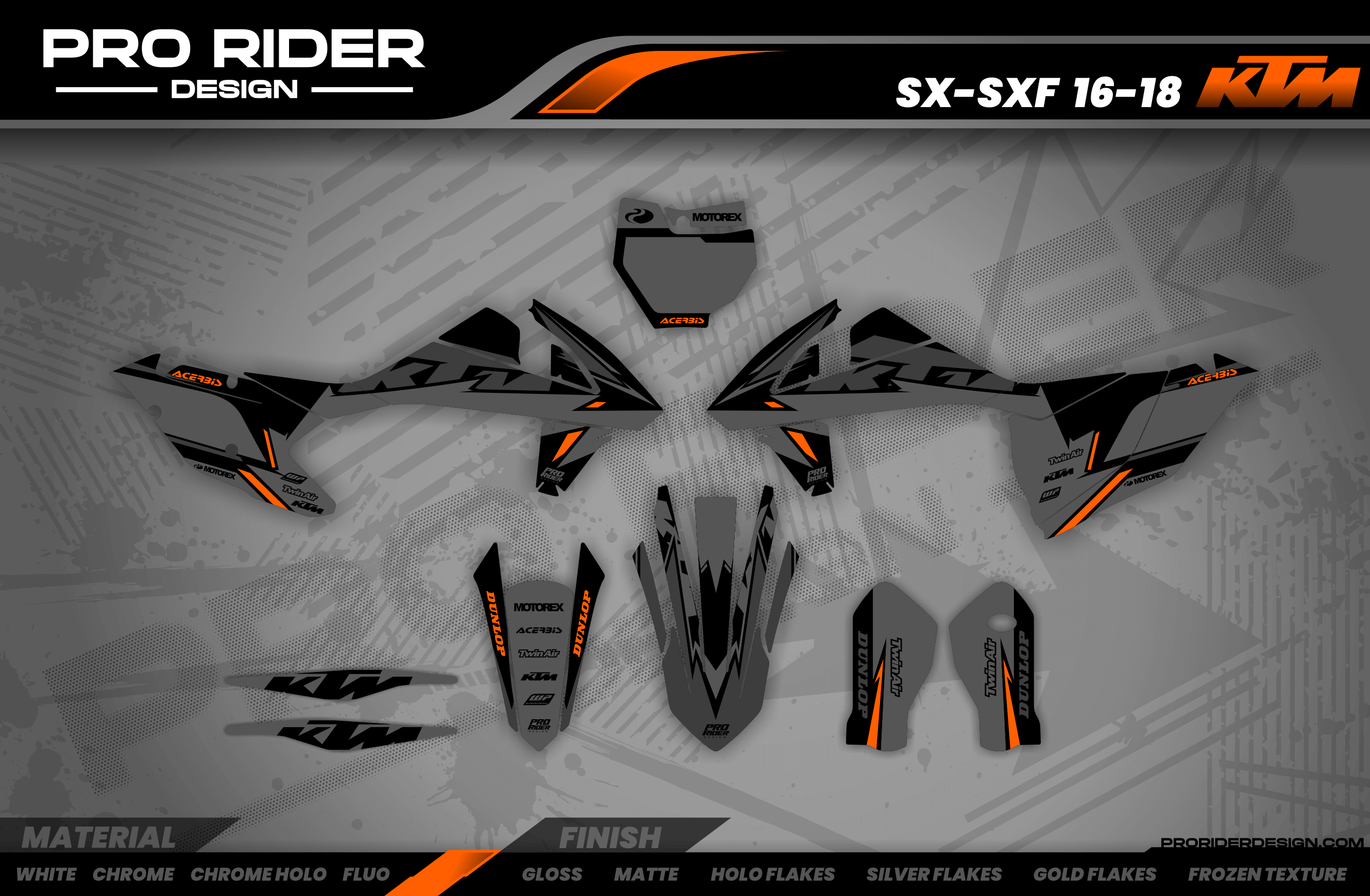 KTM SUPERMOTO Full Graphics Kit | Matte Finish