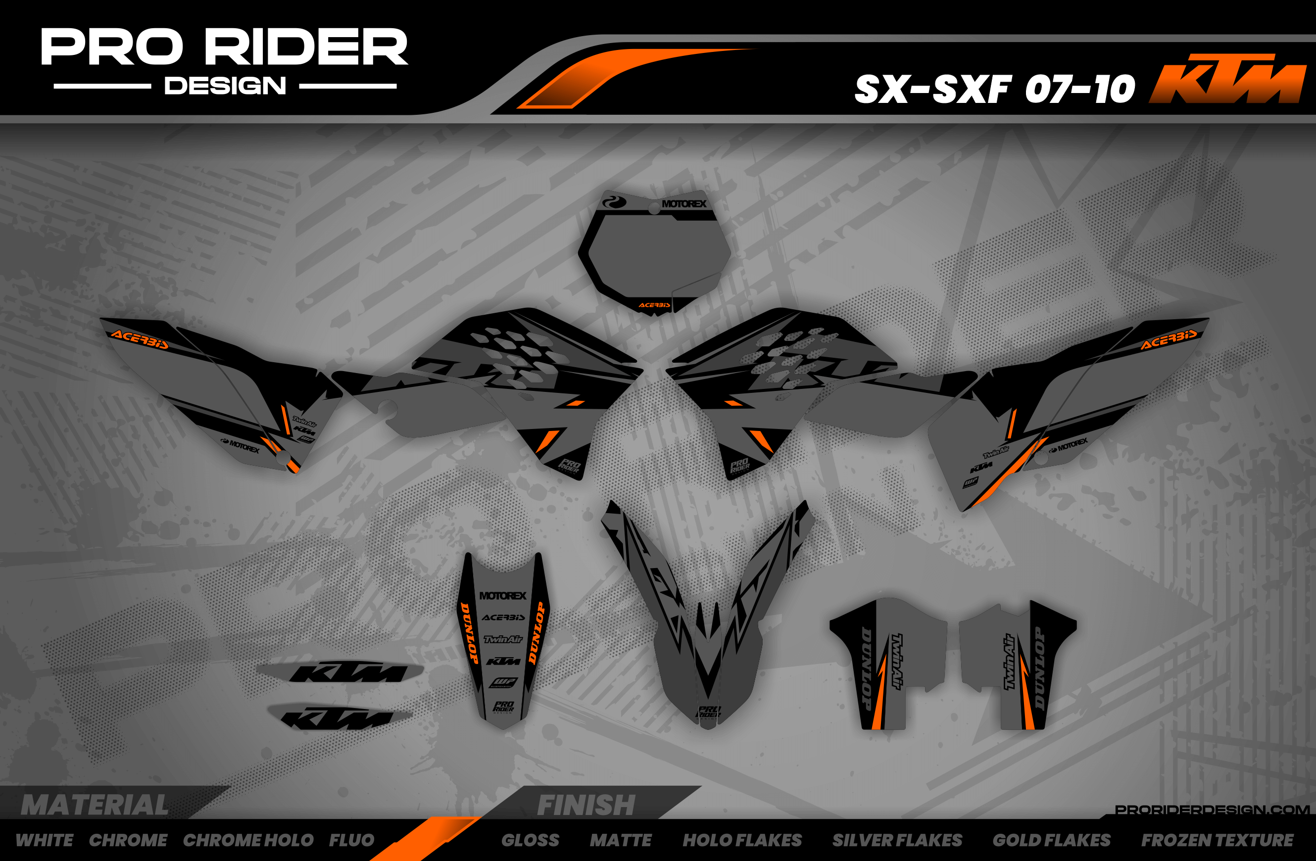 KTM SUPERMOTO Full Graphics Kit | Matte Finish