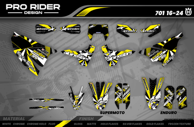 Graphics Kit ALPINESTARS YELLOW : Design designed for your Motocross