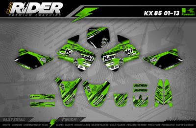 KAWASAKI Graphics Kit JUST1 black and green