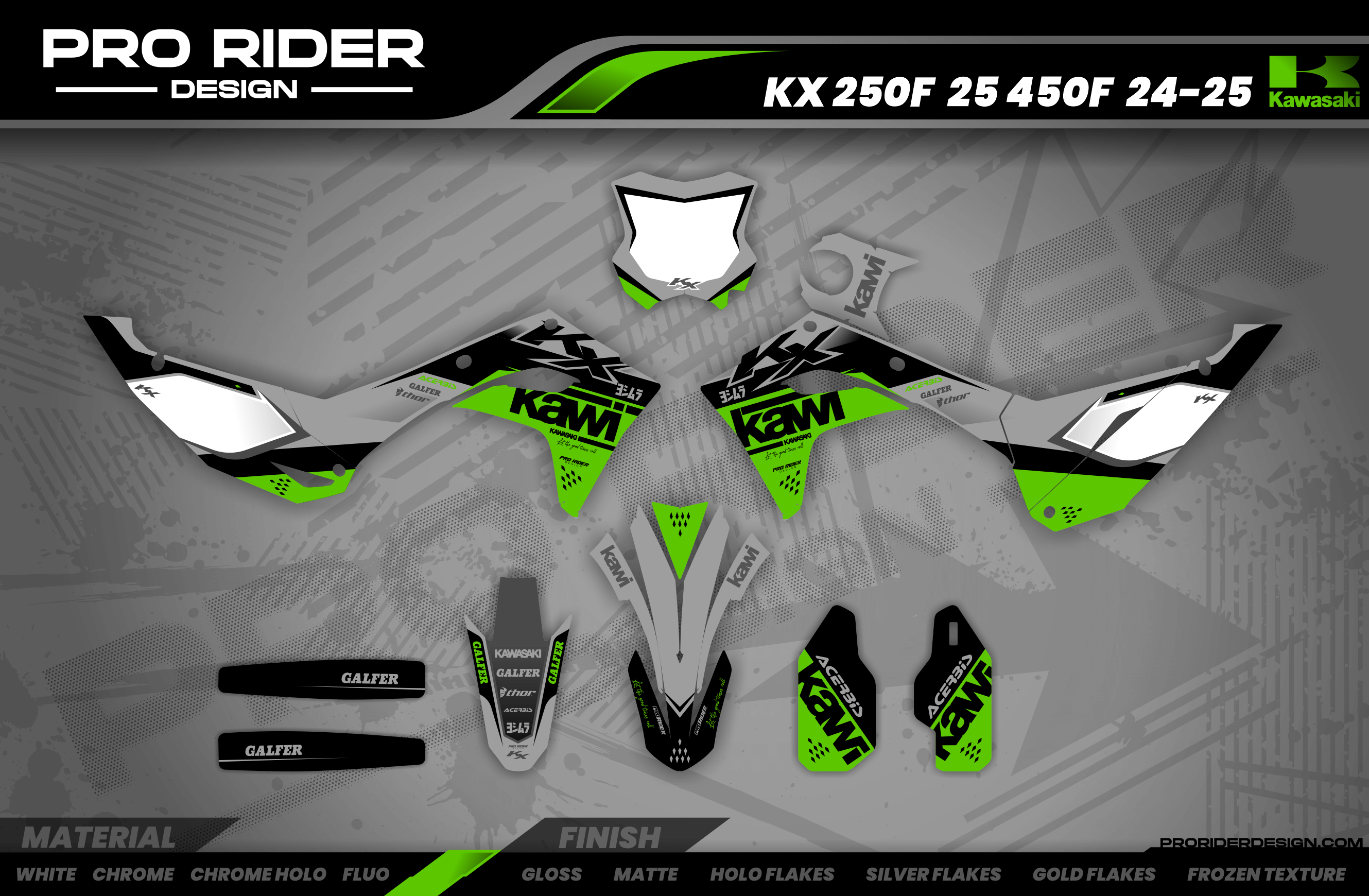 KAWASAKI Graphics Kit KAWI GREEN MATTE FINISH
