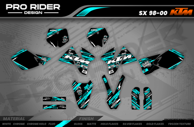 KTM Graphics Kit JUST1 TEAL