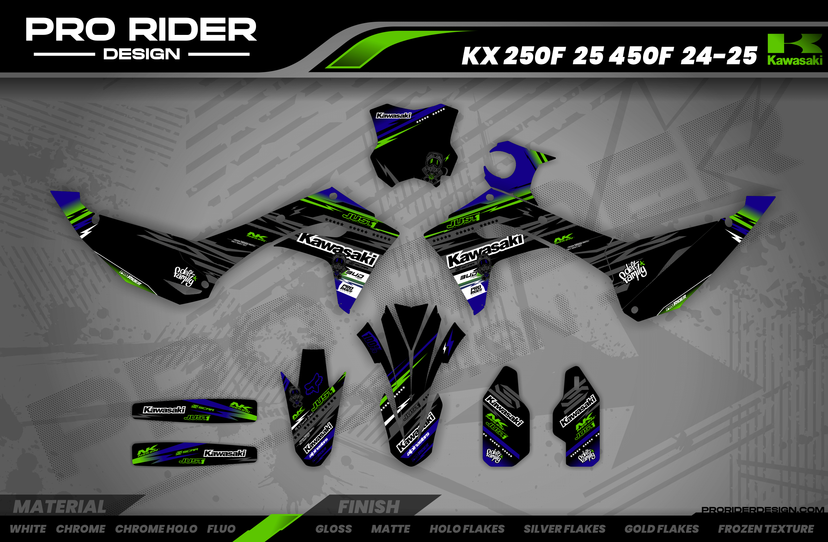 KAWASAKI Graphics Kit JUST1 black